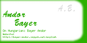 andor bayer business card